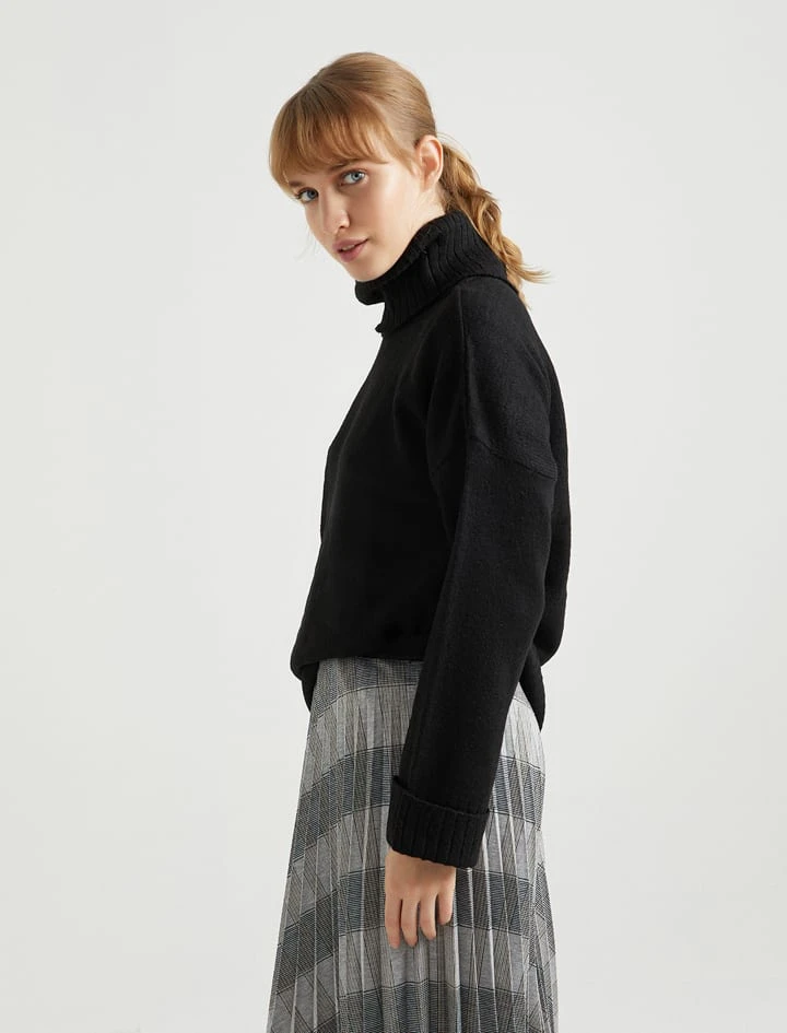 Rollkragenpullover in Schwarz Rollkragenpullover In Schwarz -Modebekleidungs Geschäft bgn rollkragenpullover in schwarz 1