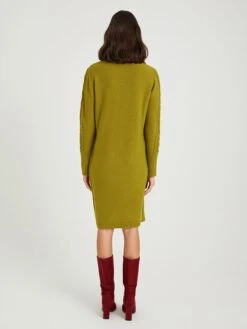 Strickkleid In Oliv -Modebekleidungs Geschäft bgn strickkleid in oliv 2