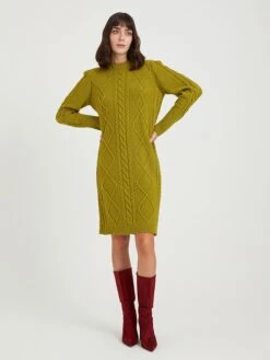 Strickkleid In Oliv