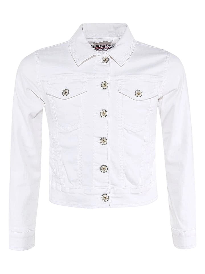Jeansjacke in Weiß Blue Effect Jeansjacke In Weiß -Modebekleidungs Geschäft blue effect jeansjacke in weiss