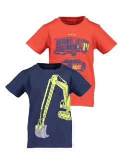 Blue Seven 2er-Set: Shirts In Dunkelblau/ Rot -Modebekleidungs Geschäft blue seven 2er set shirts in dunkelblau rot 2