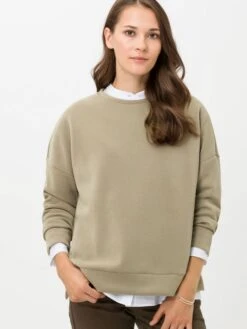 BRAX Sweatshirt "Bo" In Khaki -Modebekleidungs Geschäft brax sweatshirt bo in khaki 3