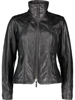 Lederjacke "Grabi" In Schwarz -Modebekleidungs Geschäft caminari lederjacke grabi in schwarz 2