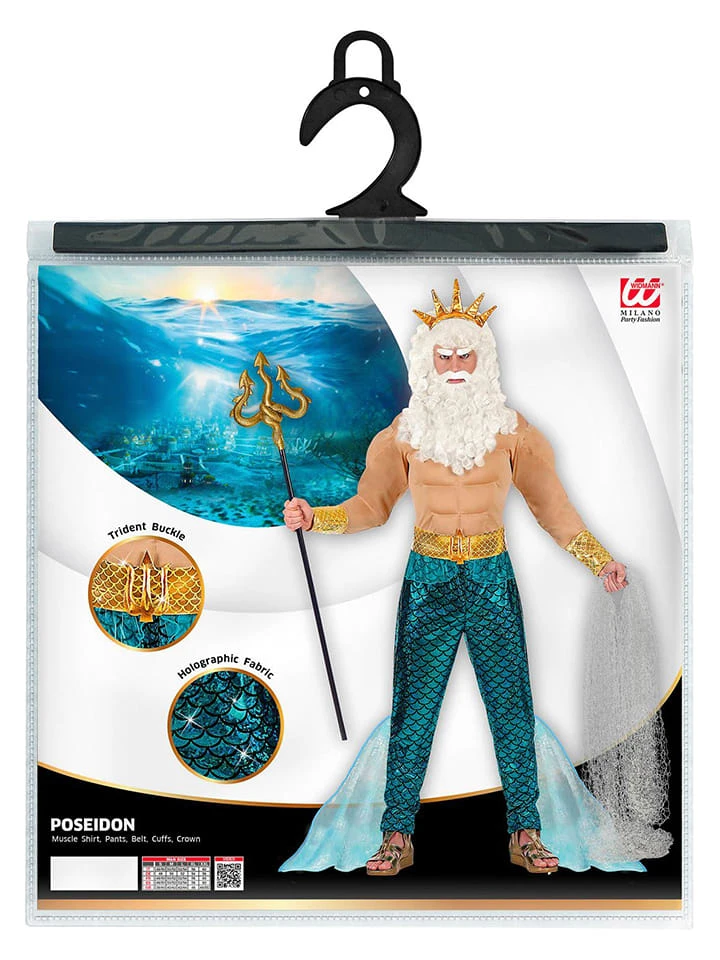 6tlg. Kostüm "Poseidon" in Beige/ Türkis 6tlg. Kostüm "Poseidon" In Beige/ Türkis -Modebekleidungs Geschäft carnival party 6tlg kostum poseidon in beige turkis 4