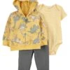 Carter's™ 3tlg. Outfit In Gelb/ Anthrazit -Modebekleidungs Geschäft carters 3tlg outfit in gelb anthrazit