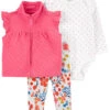 Carter's™ 3tlg. Outfit In Weiß/ Pink/ Bunt 2 Carter's™ 3tlg. Outfit In Weiß/ Pink/ Bunt -Modebekleidungs Geschäft carters 3tlg outfit in weiss pink bunt