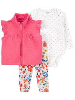 Carter's™ 3tlg. Outfit In Weiß/ Pink/ Bunt