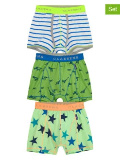 3er-Set: Boxershorts In Grün/ Blau