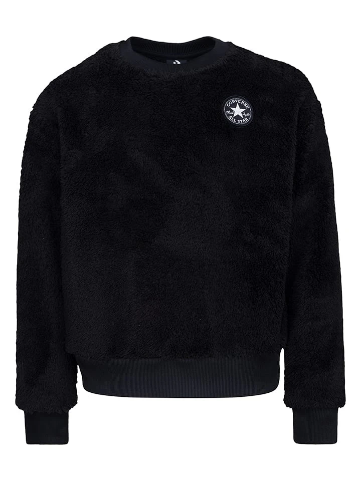 Fleecepullover in Schwarz Converse Fleecepullover In Schwarz -Modebekleidungs Geschäft converse fleecepullover in schwarz