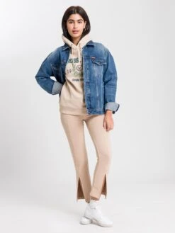 Hoodie In Beige 4 Hoodie In Beige -Modebekleidungs Geschäft cross jeans hoodie in beige 2