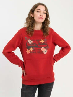 Sweatshirt In Rot -Modebekleidungs Geschäft cross jeans sweatshirt in rot 1