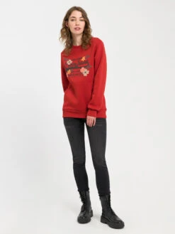 Sweatshirt In Rot -Modebekleidungs Geschäft cross jeans sweatshirt in rot 2