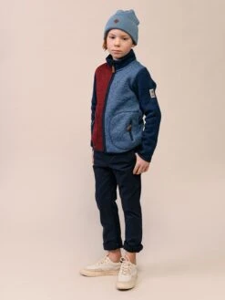 Fleecejacke "Mossa" In Dunkelblau/ Blau/ Bordeaux -Modebekleidungs Geschäft ebbe fleecejacke mossa in dunkelblau blau bordeaux 3