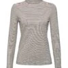 ESPRIT Gestreiftes Langarm-Top Mit Rollkragen New Off White
