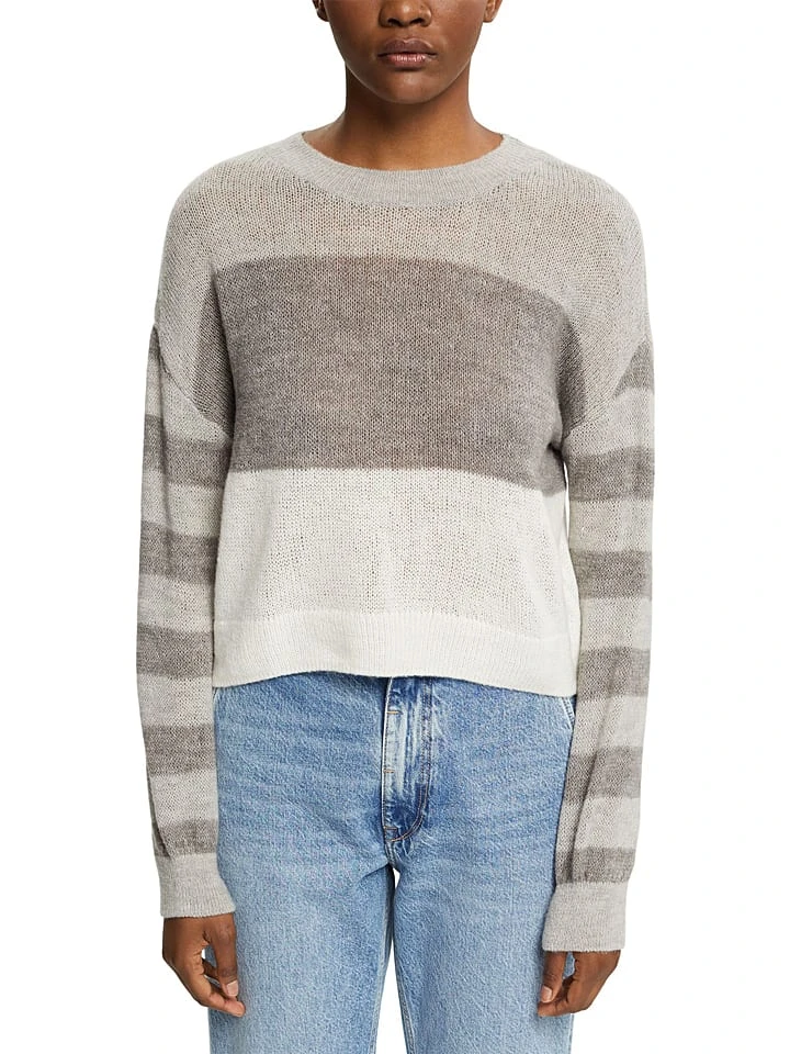 Pullover in Grau/ Weiß ESPRIT Pullover In Grau/ Weiß -Modebekleidungs Geschäft esprit pullover in grau weiss 1