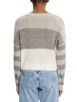 ESPRIT Pullover In Grau/ Weiß 4 ESPRIT Pullover In Grau/ Weiß -Modebekleidungs Geschäft esprit pullover in grau weiss 2