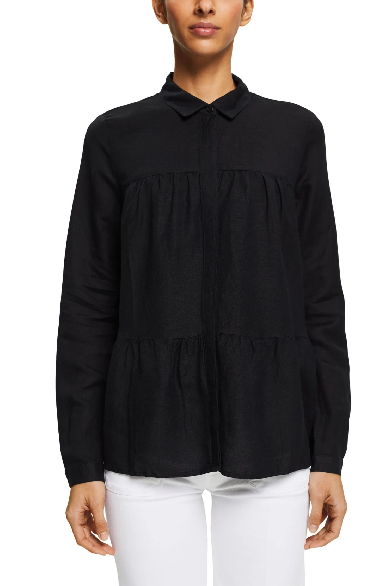 Volantsbluse black ESPRIT Volantsbluse Black -Modebekleidungs Geschäft esprit volantsbluse black 1 scaled