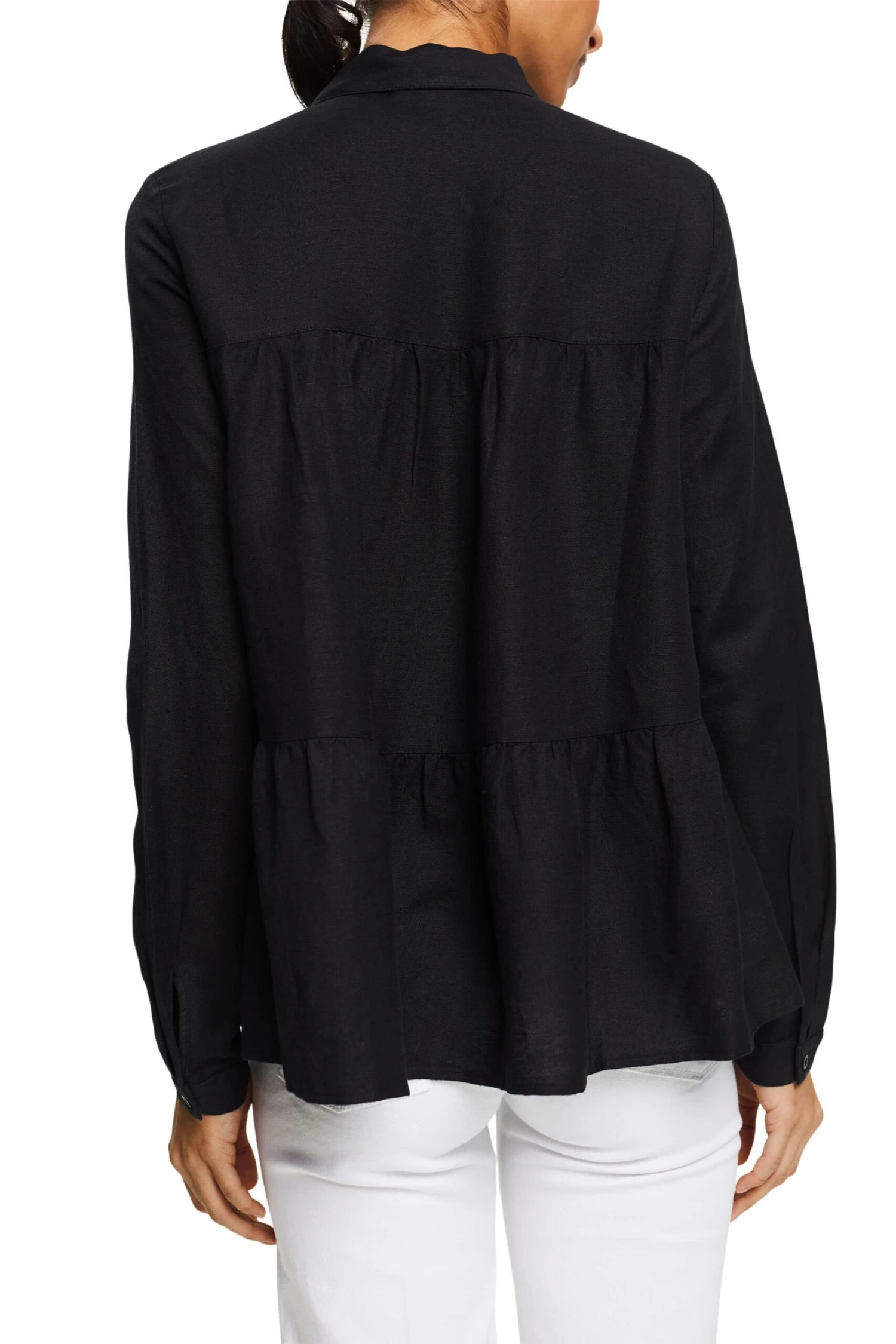 Volantsbluse black ESPRIT Volantsbluse Black -Modebekleidungs Geschäft esprit volantsbluse black 2 scaled