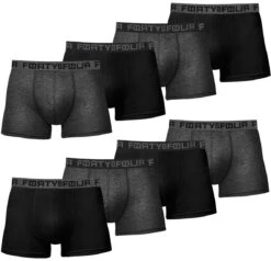 8er-Set : Boxershorts FORTYFOUR 716 In Schwarz/Grau