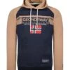 GEOGRAPHICAL NORWAY Hoodie In Dunkelblau/ Beige -Modebekleidungs Geschäft geographical norway hoodie in dunkelblau beige