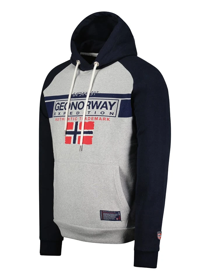 Hoodie in Dunkelblau/ Grau GEOGRAPHICAL NORWAY Hoodie In Dunkelblau/ Grau -Modebekleidungs Geschäft geographical norway hoodie in dunkelblau grau 1