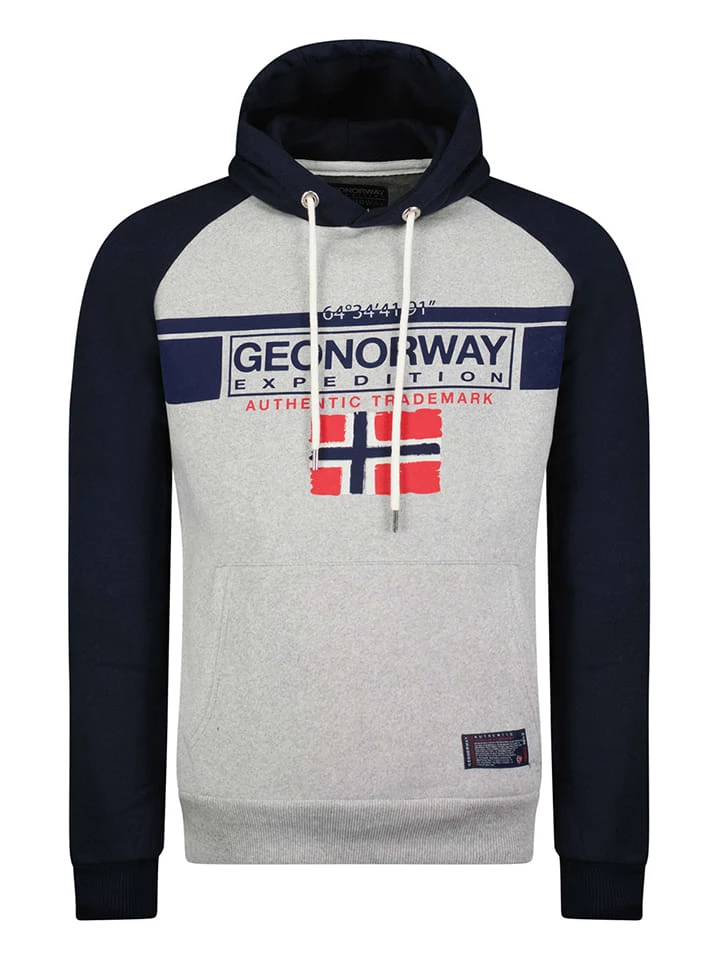 Hoodie in Dunkelblau/ Grau GEOGRAPHICAL NORWAY Hoodie In Dunkelblau/ Grau -Modebekleidungs Geschäft geographical norway hoodie in dunkelblau grau