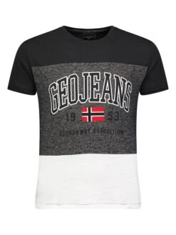 GEOGRAPHICAL NORWAY Shirt In Schwarz/ Weiß