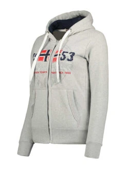GEOGRAPHICAL NORWAY Sweatjacke "Gapical" In Hellgrau -Modebekleidungs Geschäft geographical norway sweatjacke gapical in hellgrau 2