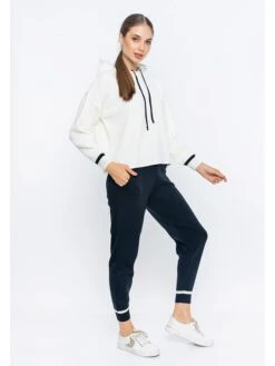 2tlg. Outfit In Dunkelblau/ Weiß -Modebekleidungs Geschäft giorgio di mare 2tlg outfit in dunkelblau weiss 2