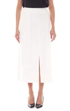 Plissee-Rock In Weiß