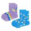 Happy Socks 2er-Set: Socken "Rainbows" In Lila/ Blau -Modebekleidungs Geschäft happy socks 2er set socken rainbows in lila blau