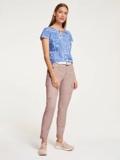 Heine Bluse In Hellblau/ Creme -Modebekleidungs Geschäft heine bluse in hellblau creme 2