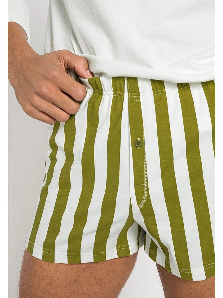 Boxershorts in Oliv/ Weiß Boxershorts In Oliv/ Weiß -Modebekleidungs Geschäft hessnatur boxershorts in oliv weiss 2