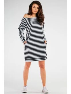 Kleid In Weiß/ Schwarz -Modebekleidungs Geschäft infinite you kleid in weiss schwarz 1