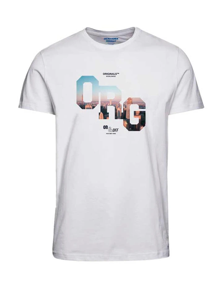 Shirt "Booster" in Weiß Jack & Jones Shirt "Booster" In Weiß -Modebekleidungs Geschäft jack and jones shirt booster in weiss