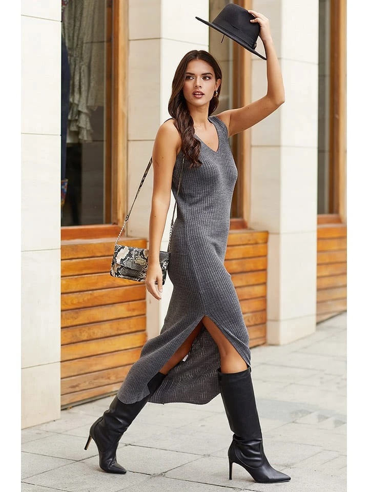 Kleid in Anthrazit Kleid In Anthrazit -Modebekleidungs Geschäft milan kiss kleid in anthrazit