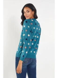 Pullover In Blau/ Bunt -Modebekleidungs Geschäft milan kiss pullover in blau bunt 2