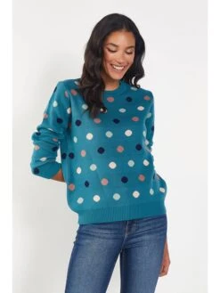 Pullover In Blau/ Bunt