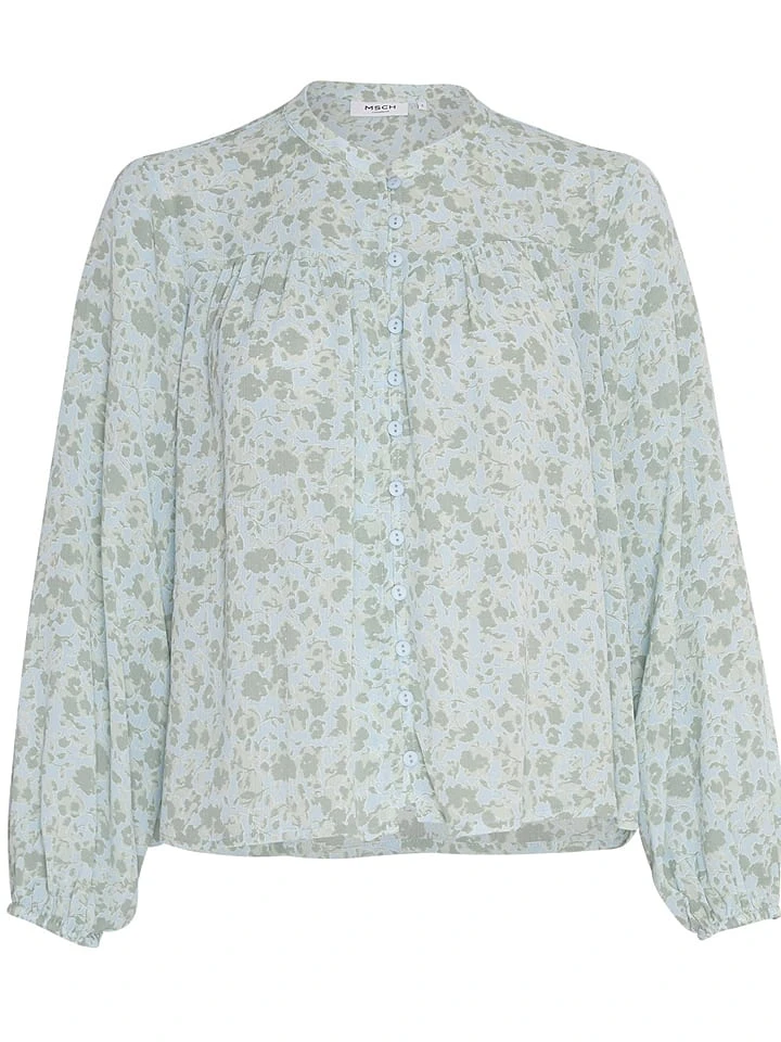 Bluse "Jasia Rikkelie" in Hellblau/ Grün MOSS COPENHAGEN Bluse "Jasia Rikkelie" In Hellblau/ Grün -Modebekleidungs Geschäft moss copenhagen bluse jasia rikkelie in hellblau grun