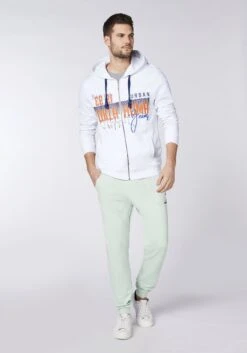 Sweatjacke In Weiß -Modebekleidungs Geschäft oklahoma jeans sweatjacke in weiss 2