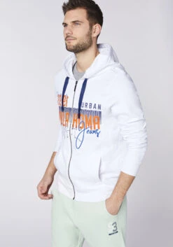 Sweatjacke In Weiß -Modebekleidungs Geschäft oklahoma jeans sweatjacke in weiss 3