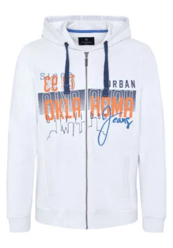 Sweatjacke In Weiß -Modebekleidungs Geschäft oklahoma jeans sweatjacke in weiss 5