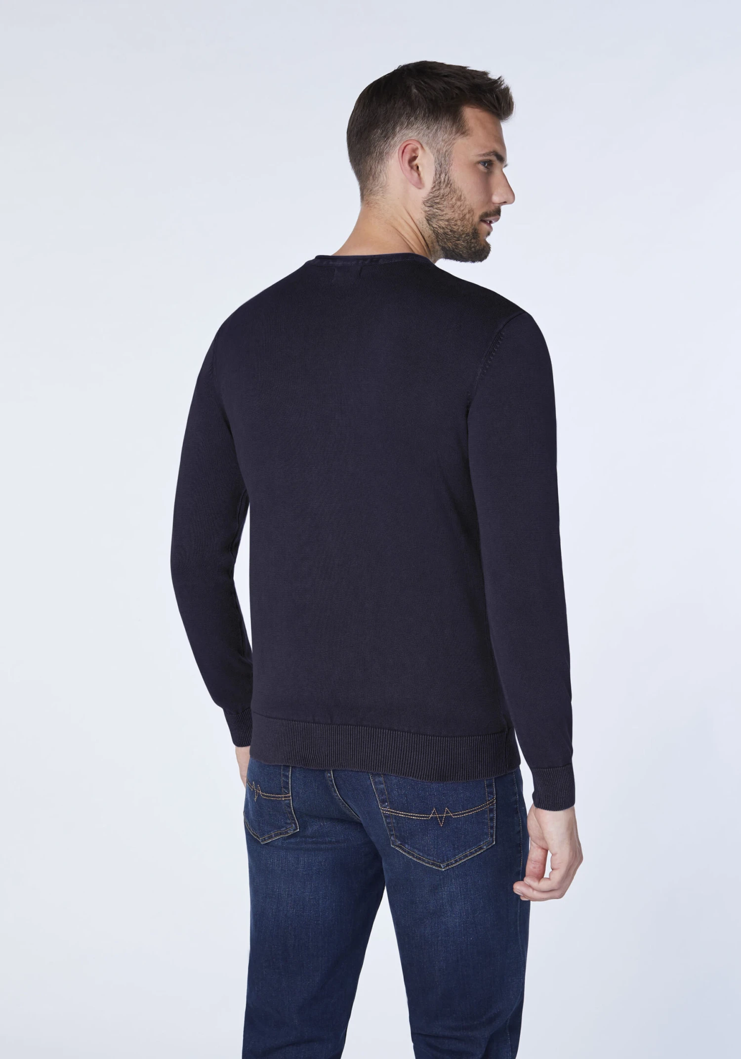 Strickpullover in Blau Strickpullover In Blau -Modebekleidungs Geschäft oklahoma premium denim strickpullover in blau 1 scaled