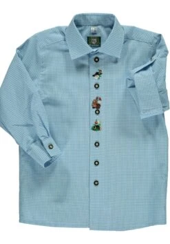 Trachtenhemd Samku In Hellblau/bleu