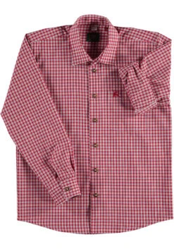 Trachtenhemd Slamo In Mittelrot -Modebekleidungs Geschäft os trachten trachtenhemd slamo in mittelrot 2