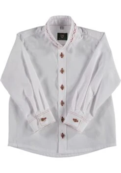 Trachtenhemd Vaboyo In Weiß-hochrot -Modebekleidungs Geschäft os trachten trachtenhemd vaboyo in weiss hochrot 2