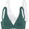 Bralette-BH In Jade+weß -Modebekleidungs Geschäft petite fleur bralette bh in jade wess