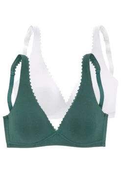Bralette-BH In Jade+weß