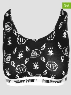 PHILIPP PLEIN Sport-BH "Nero Fantasia" In Schwarz
