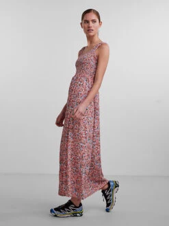 Pieces Kleid "Selina" In Rosa/ Grün -Modebekleidungs Geschäft pieces kleid selina in rosa grun 2